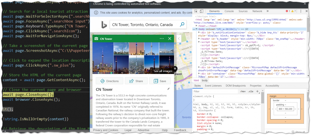 Puppeteer dev tools