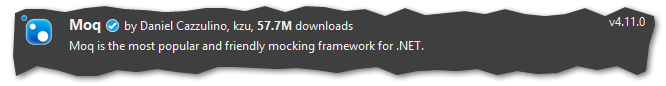 Moq on Nuget