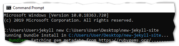 Create a new blog using the jekyll new command