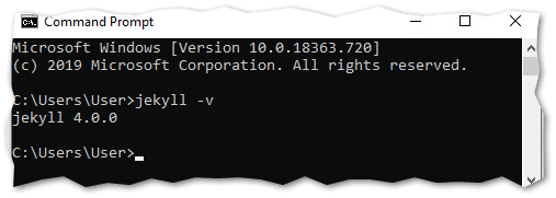 Confirm Jekyll has been installed successfully